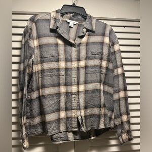 Plaid Button-Up Shirt